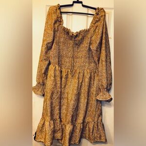 Hint of Blush Floral off the shoulder Ruffle Dress size XXL